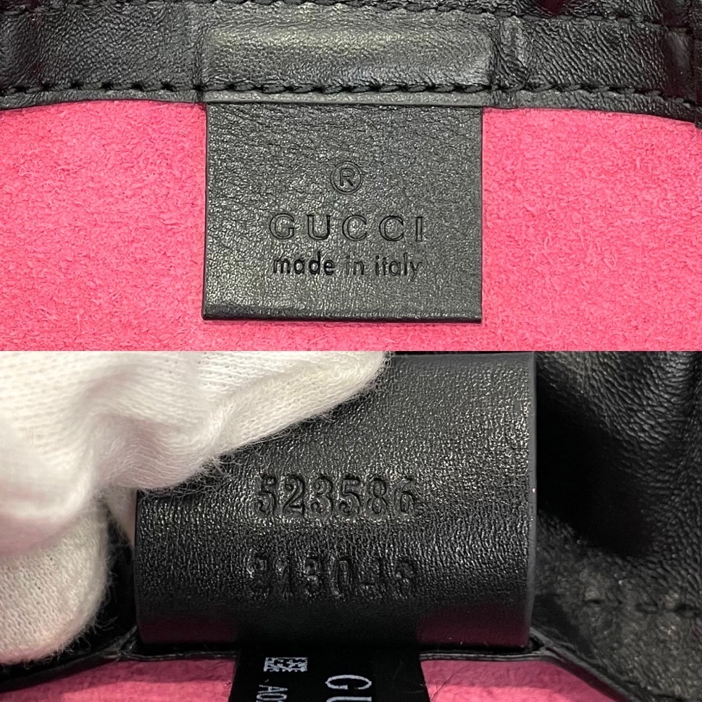 Gucci Drawstring Backpack Leather Pink Black - image 5